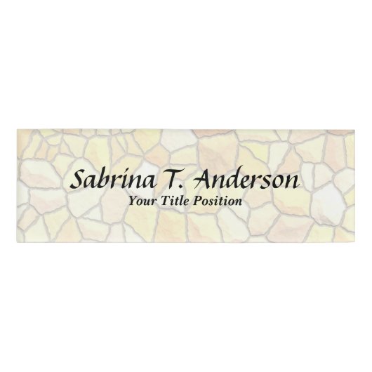 Badge D'identification Style Stylish Stone Wall Élégant Script moderne (Devant)