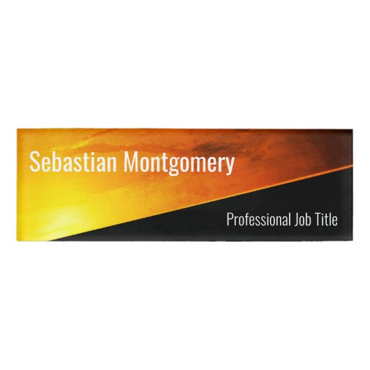 Badge D'identification Sunset Orange Art Geometry Professional (Devant)