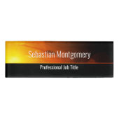 Badge D'identification Sunset professionnel Orange et Modèle noir (Devant)