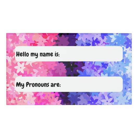 Badge D'identification Super Boho Quirky Retro Floral Omnisexual Pride (Devant)