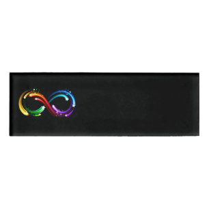 Badge D'identification Symbole de l'infini des comètes arc-en-ciel