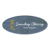 Badge D'identification Symbole / Signe REIKI or + votre backgr. & idées (Devant)