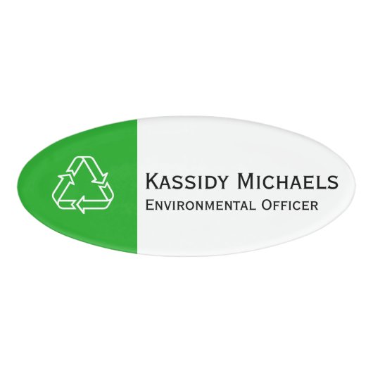 Badge D'identification Symboles simples - RECYCLAGE + texte et idées (Devant)