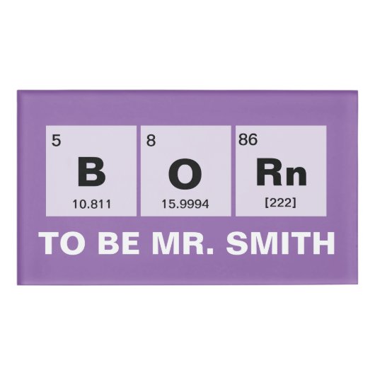 Badge D'identification Table des éléments périodique chimique : Soutenu (Devant)