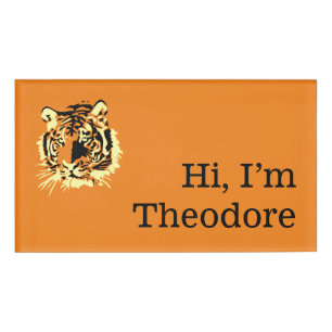 Badge D'identification Tag Tiger Tiger Nom du tigre