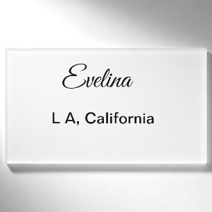 Badge D'identification Texte simple minimal ajoutez votre nom lieu ville