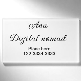 Badge D'identification Texte simple minimal ajoutez votre nom lieu ville
