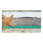 Badge D'identification Thème Plage Starfish Mariage Rustique (Devant)