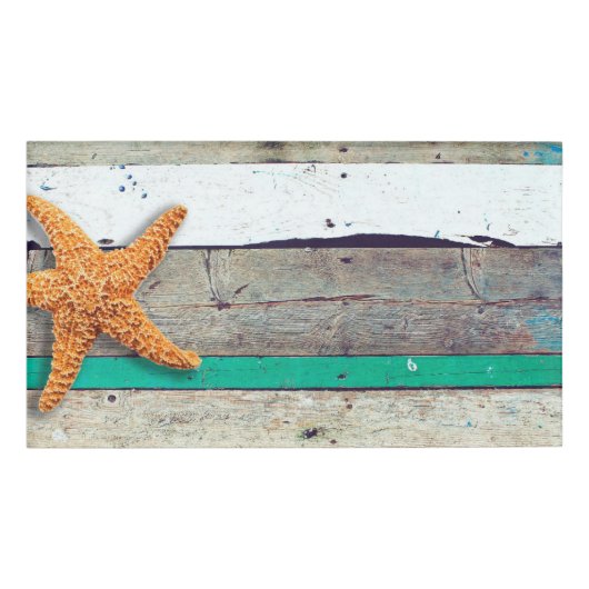 Badge D'identification Thème Plage Starfish Mariage Rustique (Devant)