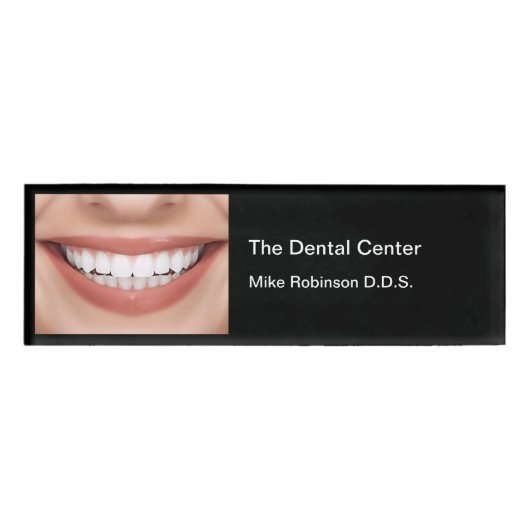 Badge D'identification Thème Sourire du personnel du bureau des dentistes (Devant)