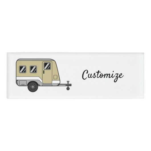 Badge D'identification Tiny Tan Caravan Camper Thunder_Cove (Devant)