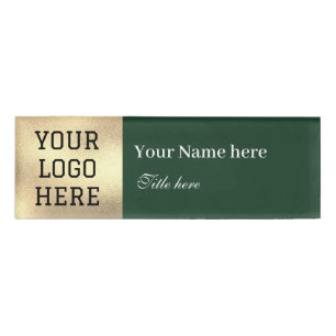 Badge D'identification Titre du logo personnalisé Simple Emerald Green Bu
