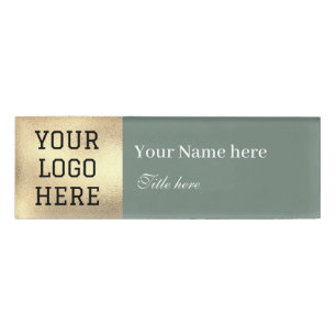 Badge D'identification Titre du logo personnalisé Simple Sage Green Busin