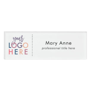 Badge D'identification Titre simple moderne de professionnel de logo