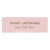 Badge D'identification Titre simple rose pastel moderne féminin clair (Devant)