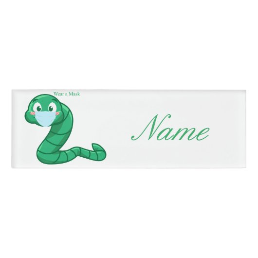 Badge D'identification Tonnerre-Cove de Green Kawaii Worm (Devant)