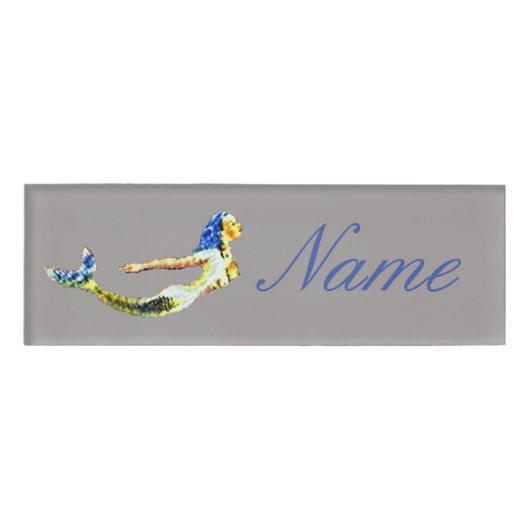 Badge D'identification Tonnerre gris de la sirène de natation (Devant)