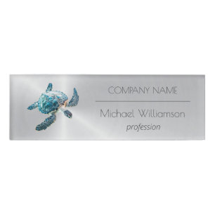 Badge D'identification Tortue de mer Agent immobilier moderne de la plage