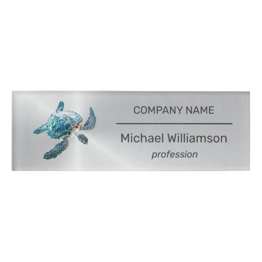 Badge D'identification Tortue de mer Agent immobilier moderne de la plage (Devant)