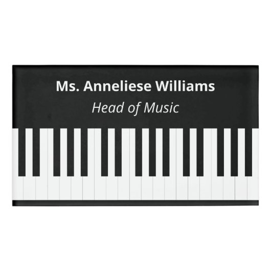 Badge D'identification Touches de piano personnalisées Clavier Musique mu (Devant)
