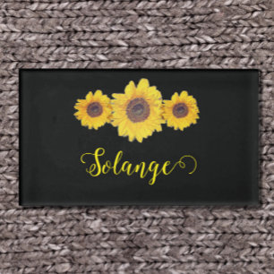 Badge D'identification Tournesol trio -personnalisé