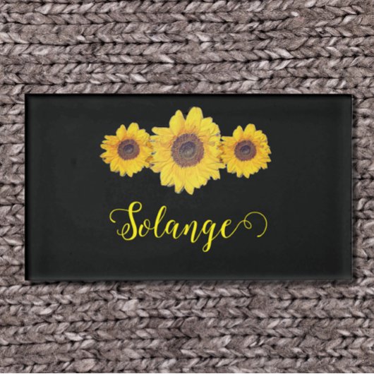 Badge D'identification Tournesol trio -personnalisé