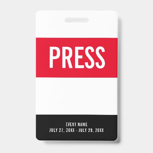 Badge d'identification tout accès rouge blanc noir (Avant)