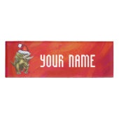 Badge D'identification Tricératops Noël En Rouge (Devant)