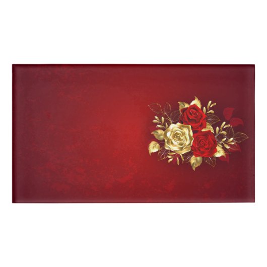 Badge D'identification Trois Roses de bijoux (Devant)