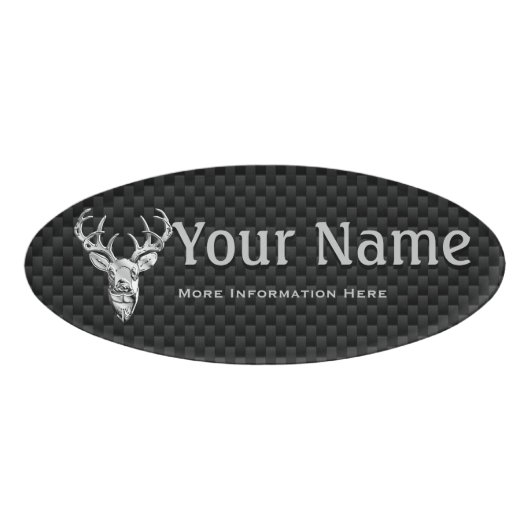 Badge D'identification Trophée de cerfs d'argent sur l'impression en fibr (Devant)