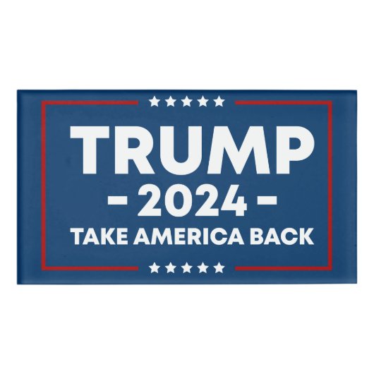 Badge D'identification Trump 2024 Keep America Great - design classique v (Devant)