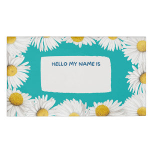 Badge D'identification Turquoise Daisy