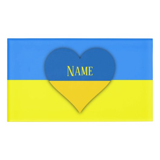 Badge D'identification Ukraine Drapeau bleu jaune Thunder_Cove (Devant)