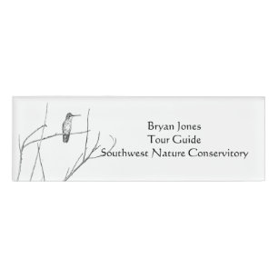 Badge D'identification Un colibri sur un bâton