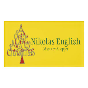 Badge D'identification Un joyeux sapin de Noël + vos idées
