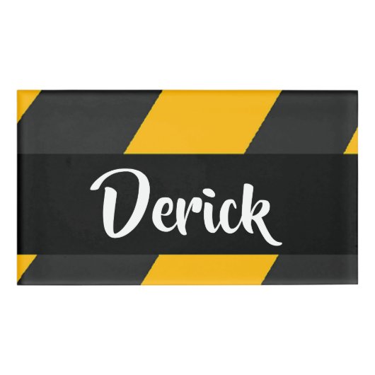 Badge D'identification Under construction line stripes (Devant)