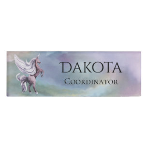 Badge D'identification Unicorn magique Aquarelle couleur Imaginaire pas