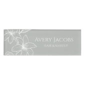 Badge D'identification Unique Moderne Sage Vert Boho Floral (Devant)