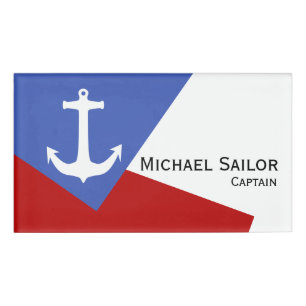 Badge D'identification Uniquement Arrière - plan couleur - bleu rouge + v