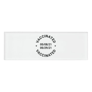 Badge D'identification Vacciné avec des dates et du texte personnalisés