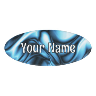 Badge D'identification Vague de soie bleue