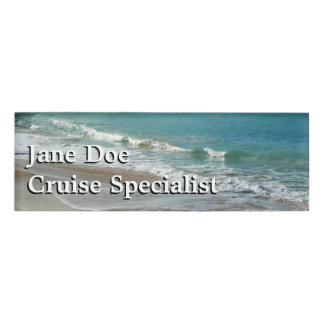 Badge D'identification Vagues sur la plage bleu turquoise Océan