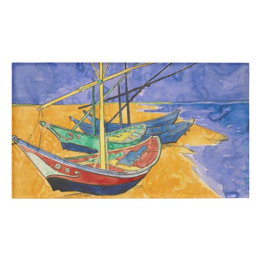 Badge D'identification Van Gogh Bateaux Plage impressionniste (Devant)