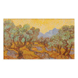 Badge D'identification Van Gogh Olive Trees Soleil Jaune Ciel