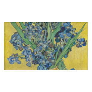 Badge D'identification Vase Van Gogh avec Iris Classic Impressionnisme