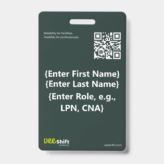 Badge d'identification VeeShift (Avant)