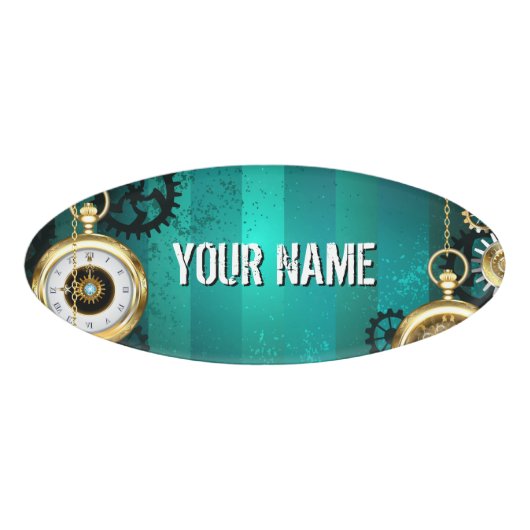 Badge D'identification Veille bijoux Steampunk sur un Arrière - plan vert (Devant)