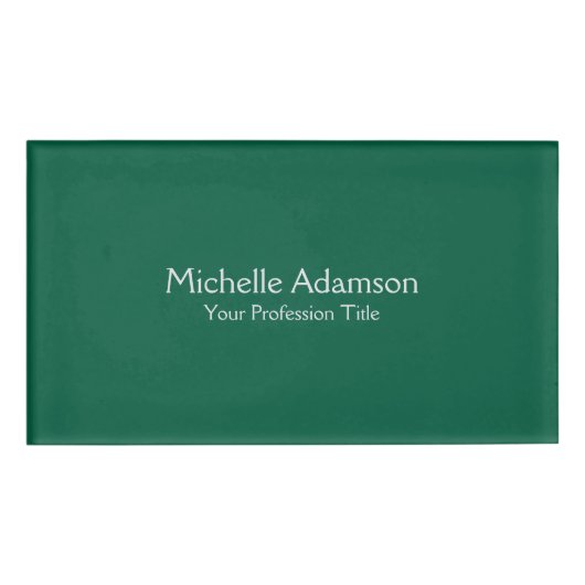 Badge D'identification Vert Couleur Professionnel Plat Moderne (Devant)