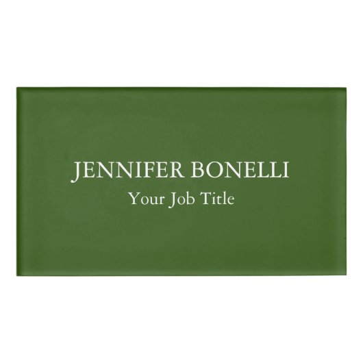 Badge D'identification Vert forestier minimaliste personnalisé customisé (Devant)