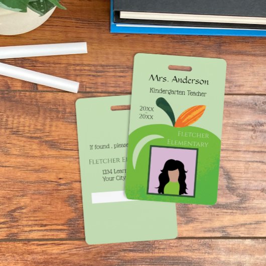 Badge d'identification vertical Photo ID Educateur